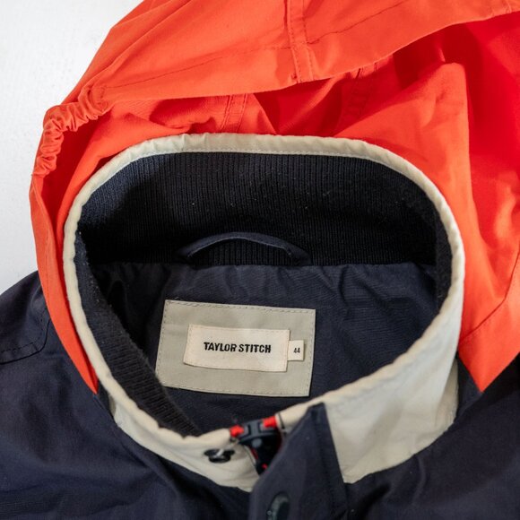 Taylor Stitch Navigator Jacket in Natural & Navy Colorblock Waxed Cotton - Picture 11 of 14